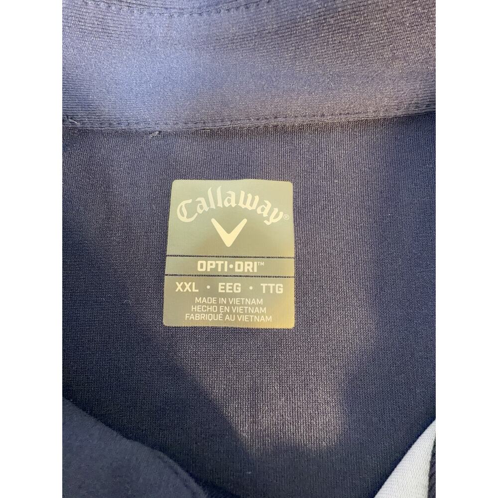 Callaway Golf Polo Shirt XXL NWT Navy Striped Performance Moisture Wicking - Picture 4 of 9